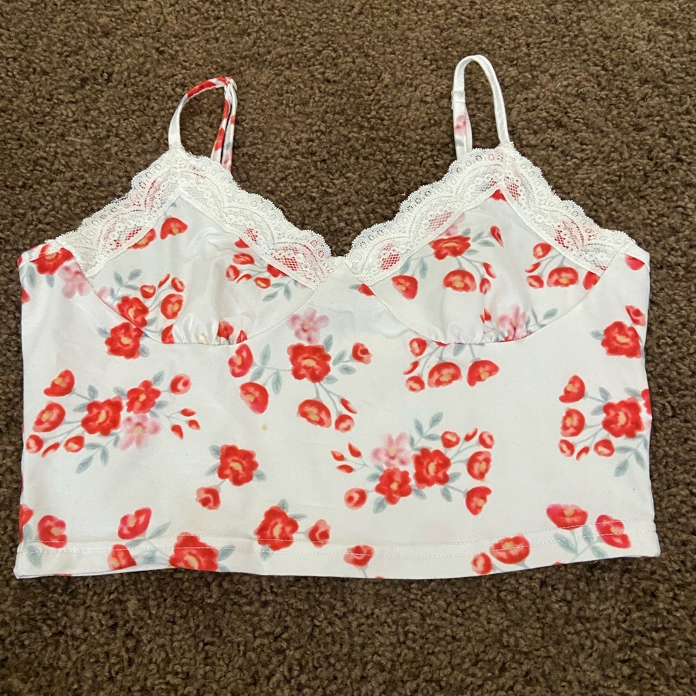 Flower lace tank top